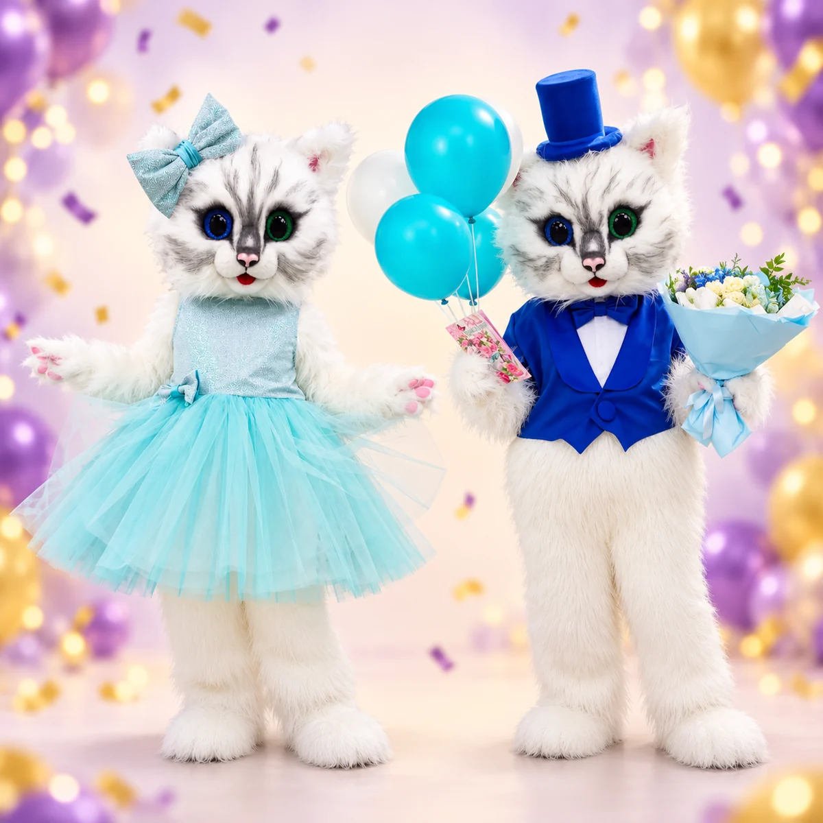 Кошечка и Кот в праздничных нарядах